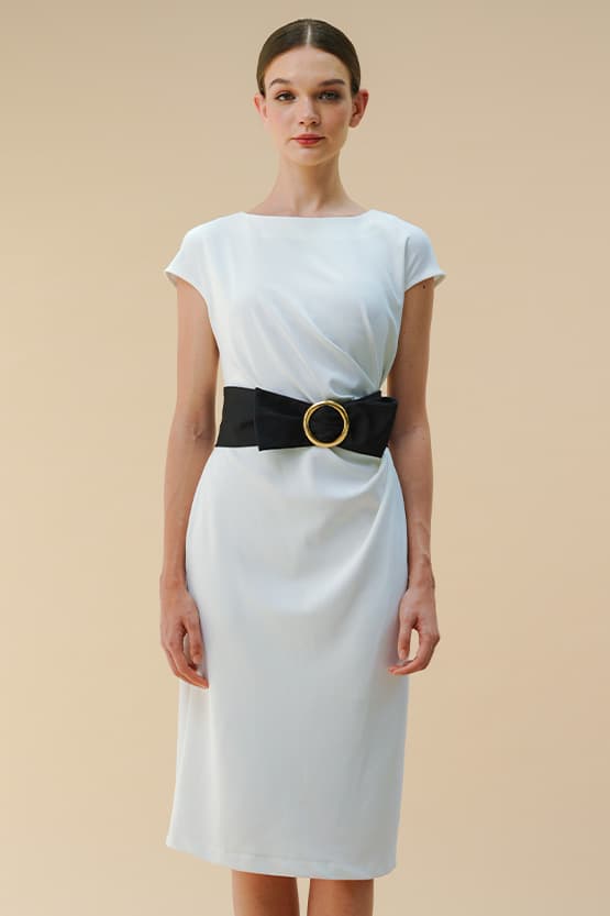 [Anti-see-through] T-dress with sash