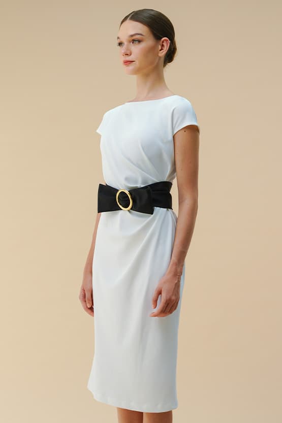 [Anti-see-through] T-dress with sash