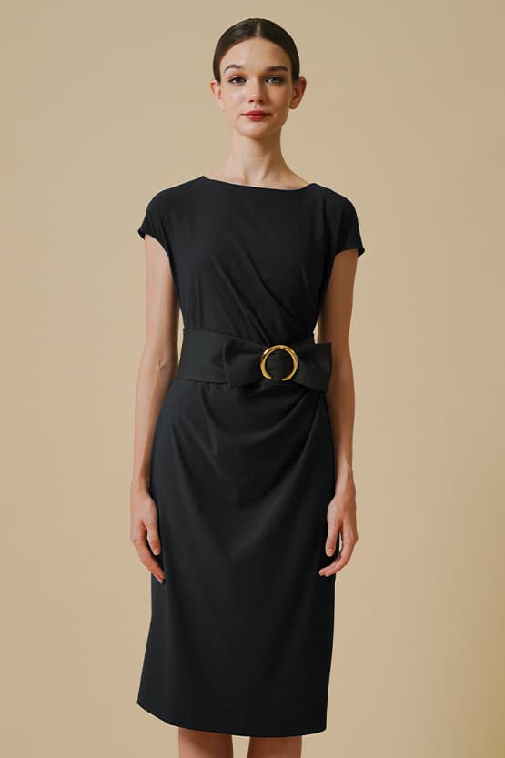 [Anti-see-through] T-dress with sash