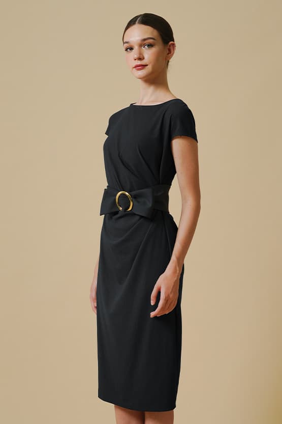 [Anti-see-through] T-dress with sash