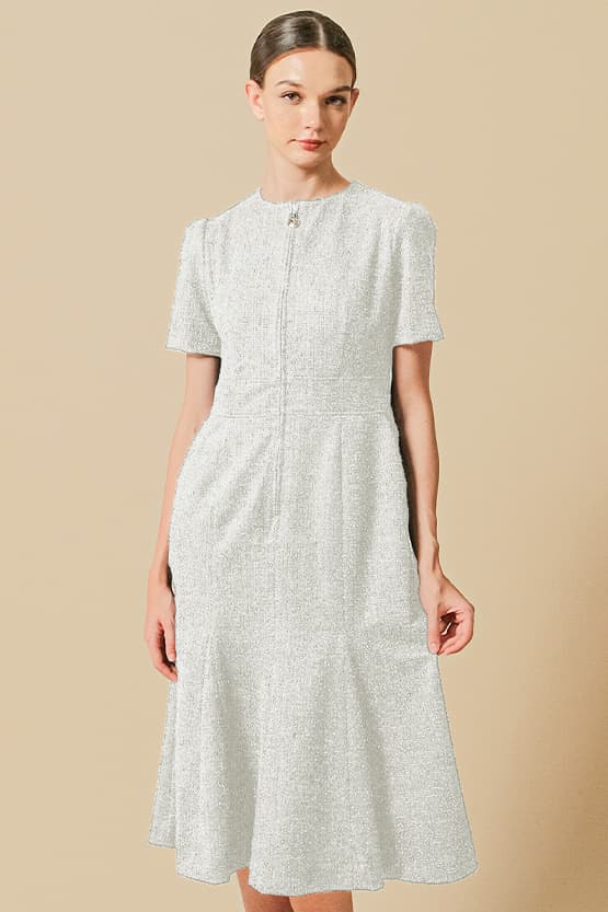 [Tweed] Zip-Up Dress