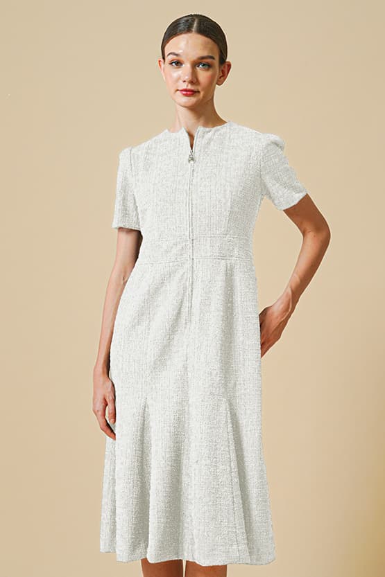 [Tweed] Zip-Up Dress
