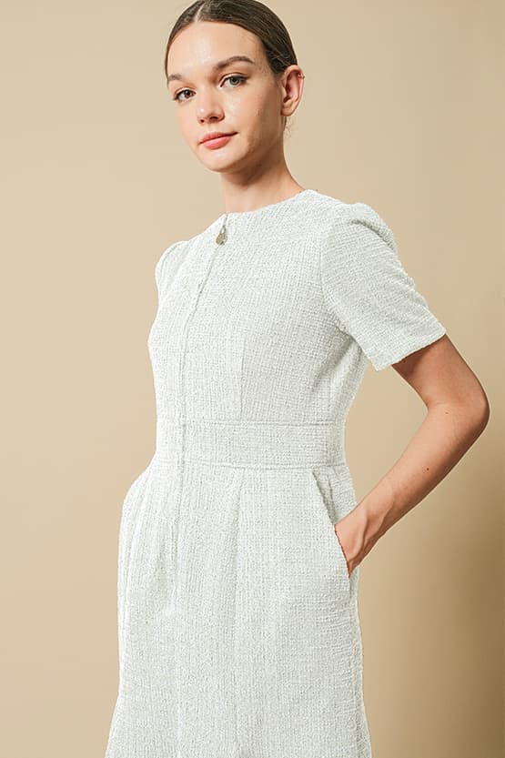 [Tweed] Zip-Up Dress