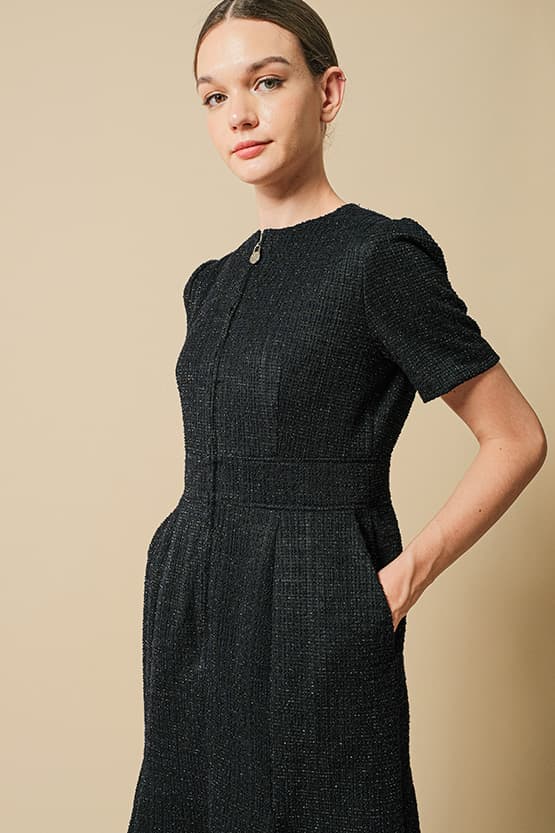 [Tweed] Zip-Up Dress