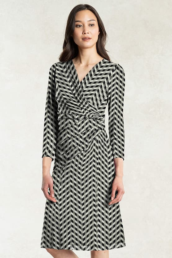 [Stretch jersey] Gathered dress