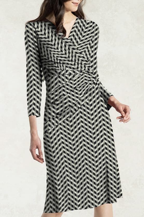 [Stretch jersey] Gathered dress