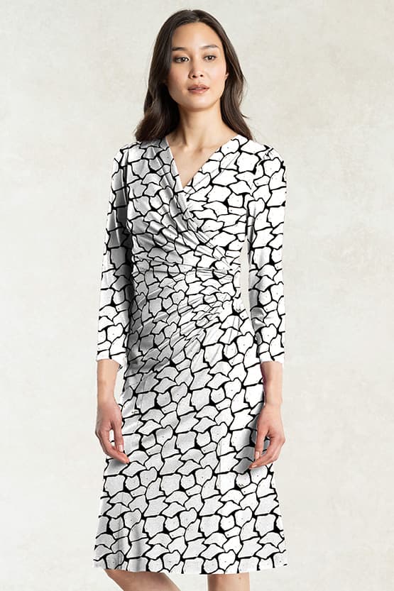 [Stretch jersey] Gathered dress