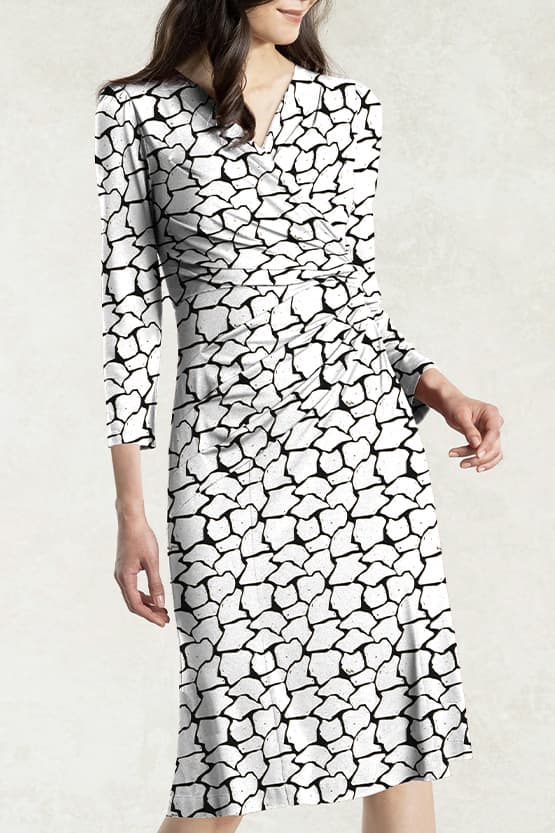 [Stretch jersey] Gathered dress