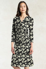 [Stretch jersey] Gathered dress