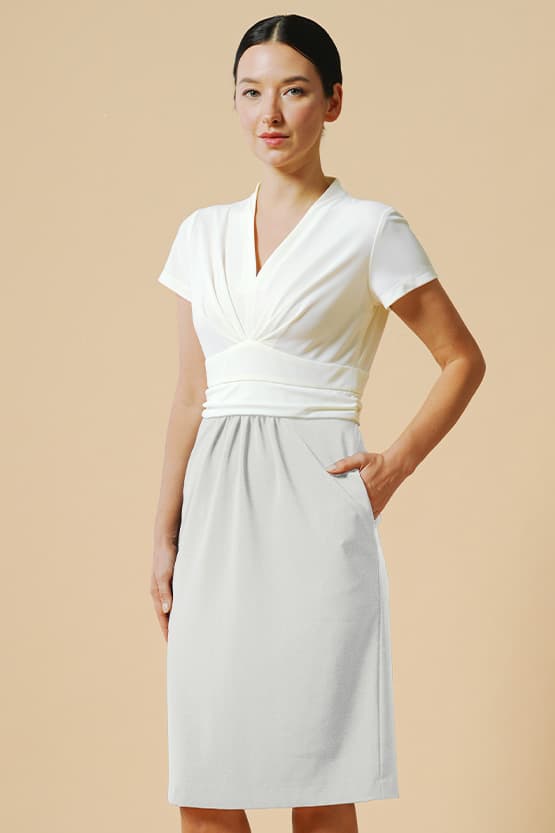 Active Cool: Active Cool White × Gray Shell Dress
