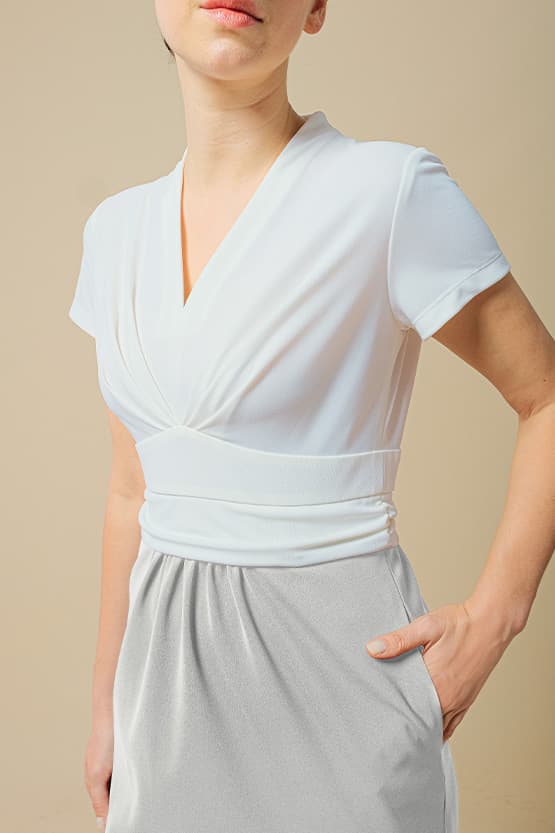 Active Cool: Active Cool White × Gray Shell Dress