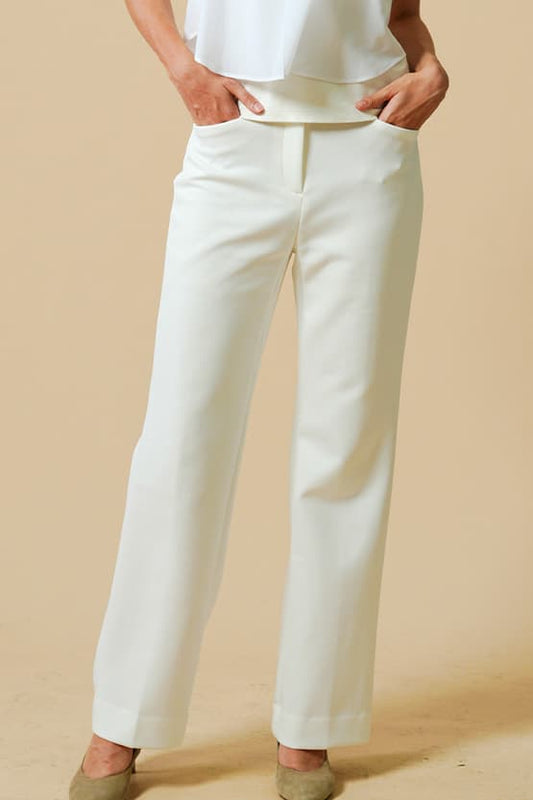 Space Material: Straight Wide Pants