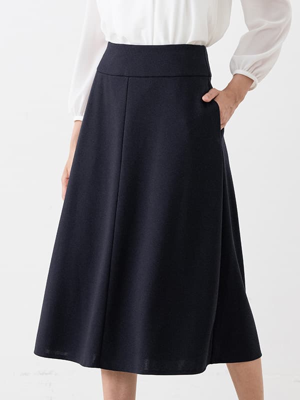 All-Season Material: Smart Stretch Midi A-Line Skirt