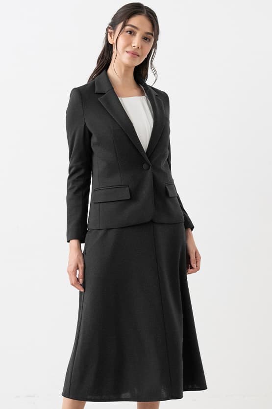 All-Season Material: Smart Stretch Midi A-Line Skirt