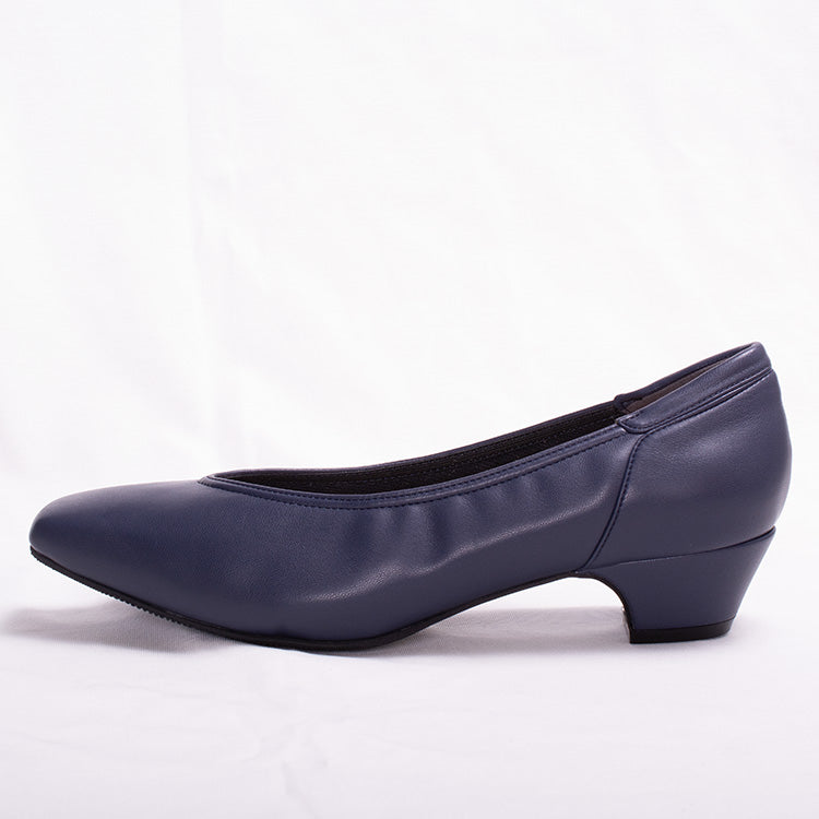 Navy Vegan Leather Fluffy Flats