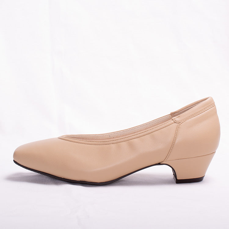 Beige Vegan Leather Fluffy Flats