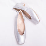 Fluffy Silver Vegan Leather Flats