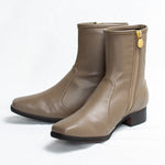 Milk Chocolate Vegan Leather Fluffy Flat Boots