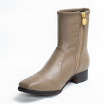 Milk Chocolate Vegan Leather Fluffy Flat Boots