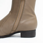Milk Chocolate Vegan Leather Fluffy Flat Boots