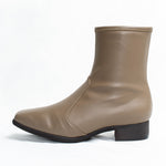 Milk Chocolate Vegan Leather Fluffy Flat Boots