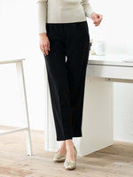 All-Season Material: Black I-Line Tuck Trousers