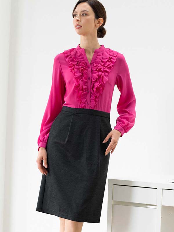 Pink X Charcoal Frill Dress