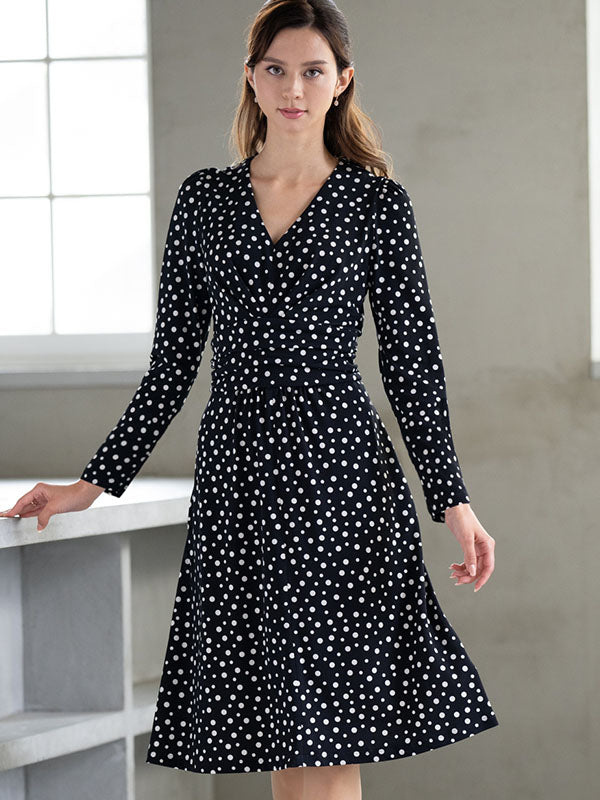 Black Dot A-Line Dress