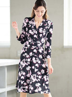 Pink Ray Flower Wrap Dress