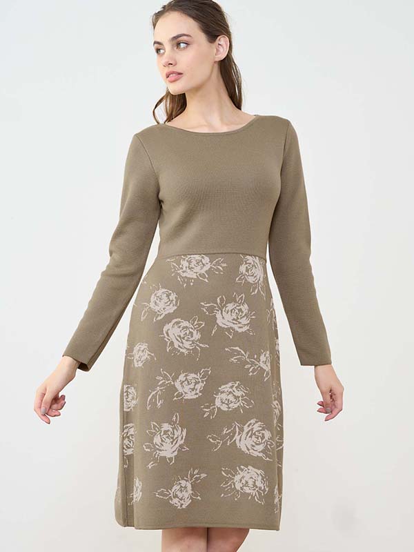 Sepia Rose Knit Dress
