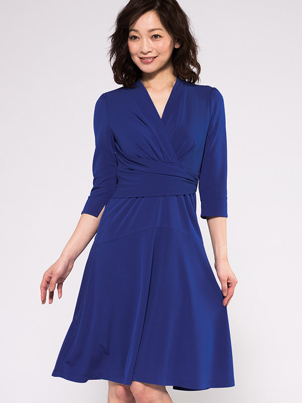 Body Shape Correction: Royal Blue Cache-Coeur Dress