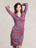Chinoiserie Red Side Gather Dress