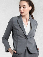 Cotton Blend: Gray Stretch Tailored Jacket