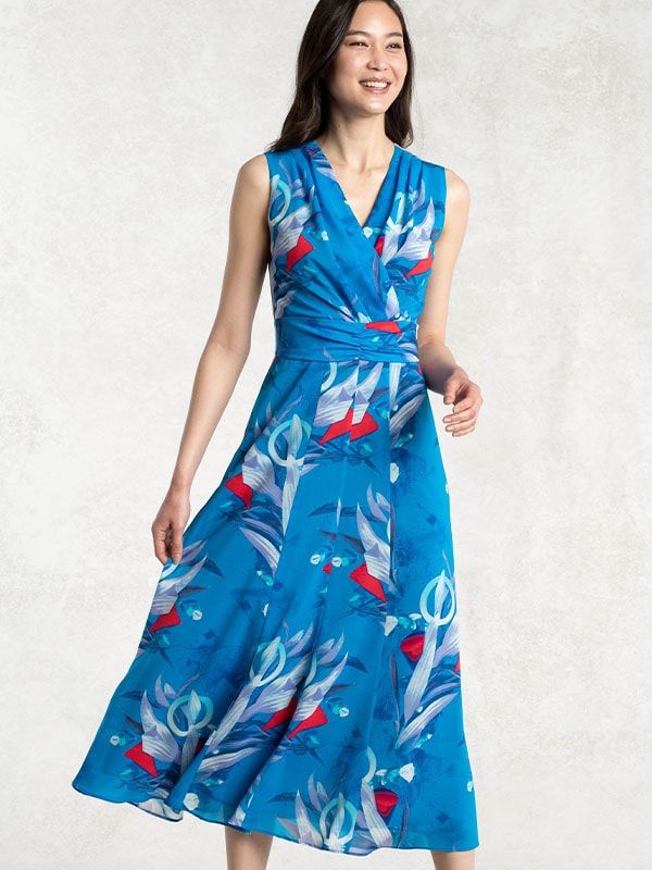 Stretch Chiffon: Aquarium Marilyn Long Dress