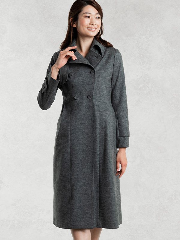 Charcoal Gray Elegant Trench Coat