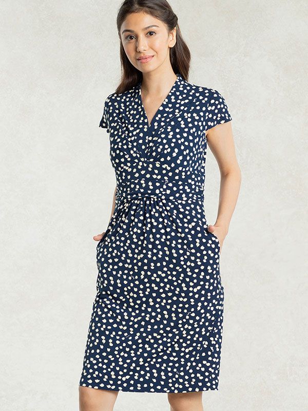 Navy Rice Shower Shell Dress