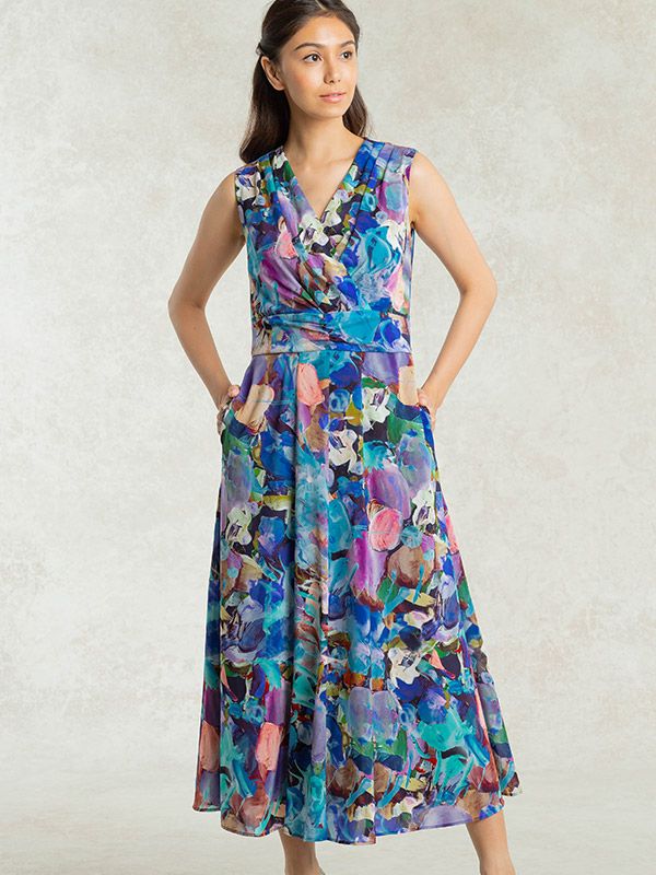 Stretch Chiffon: Water Mirror Marilyn Long Dress