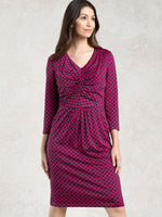 Pink Circle I-Line Tuck Dress
