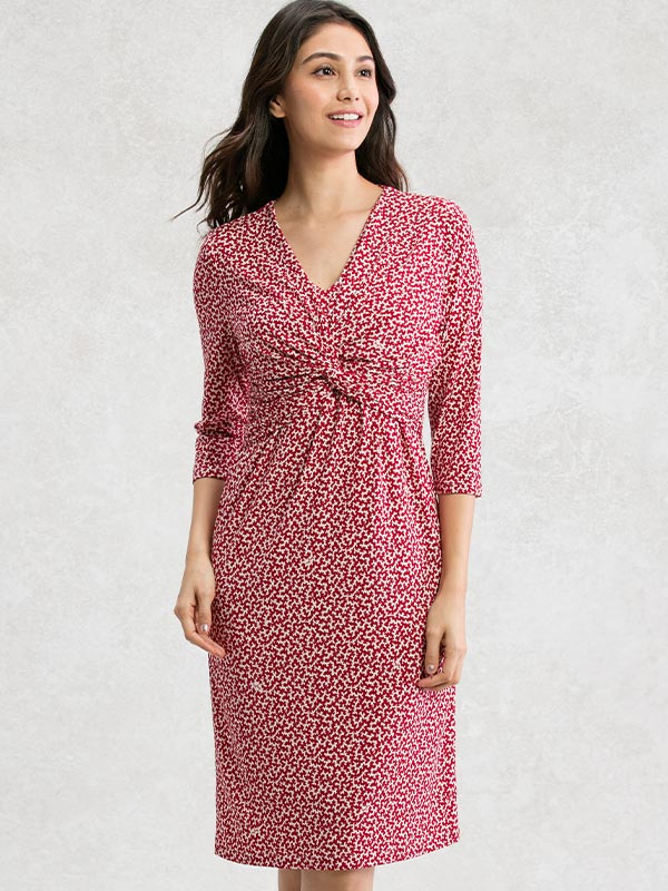 Red Mille-Fleur Twist Dress