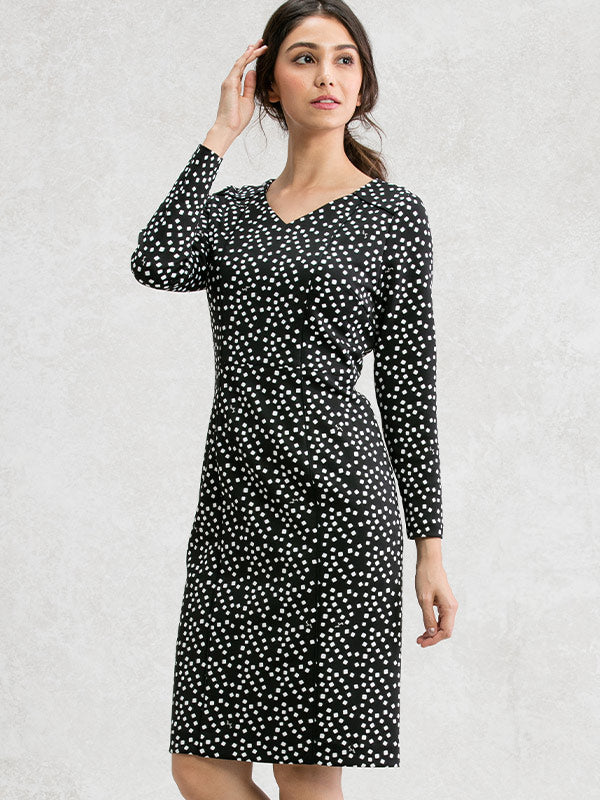 Black Koyuki I-Line Trimming Dress