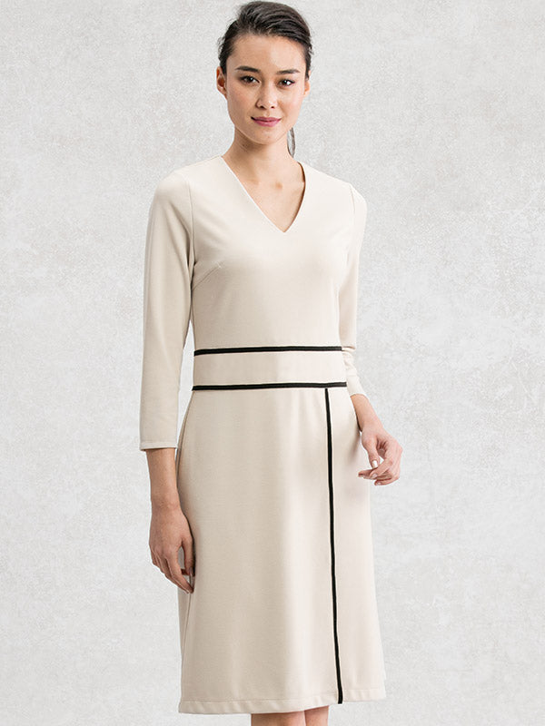 Greige Piping Dress