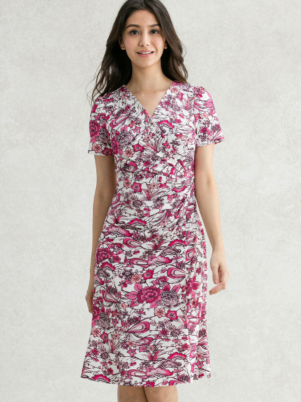 Japanese Pattern: Peony Ryukyu-Bingata Gather Dress