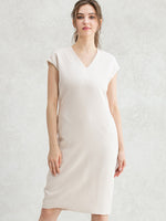 Suit Friendly: Airy Stretch Beige Bizsack Dress