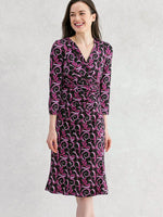 Rose Pink Leaf Gather Dress