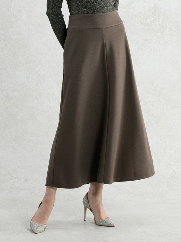 Long Length: Khaki Bias Long Skirt