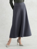 Long Length: Blue-Gray Bias Long Skirt