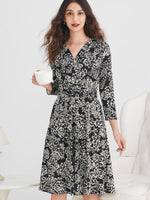 Navy Flower Marilyn Dress