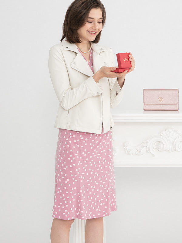 Pink Dot Gather Dress