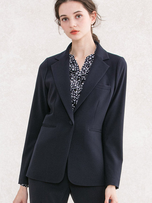 Smart Stretch Navy Long Tailored Jacket