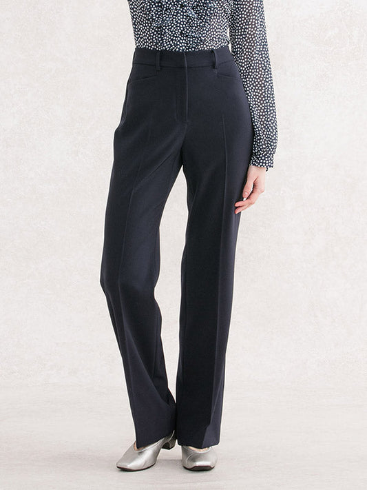 Double Jersey: Navy Straight Pants